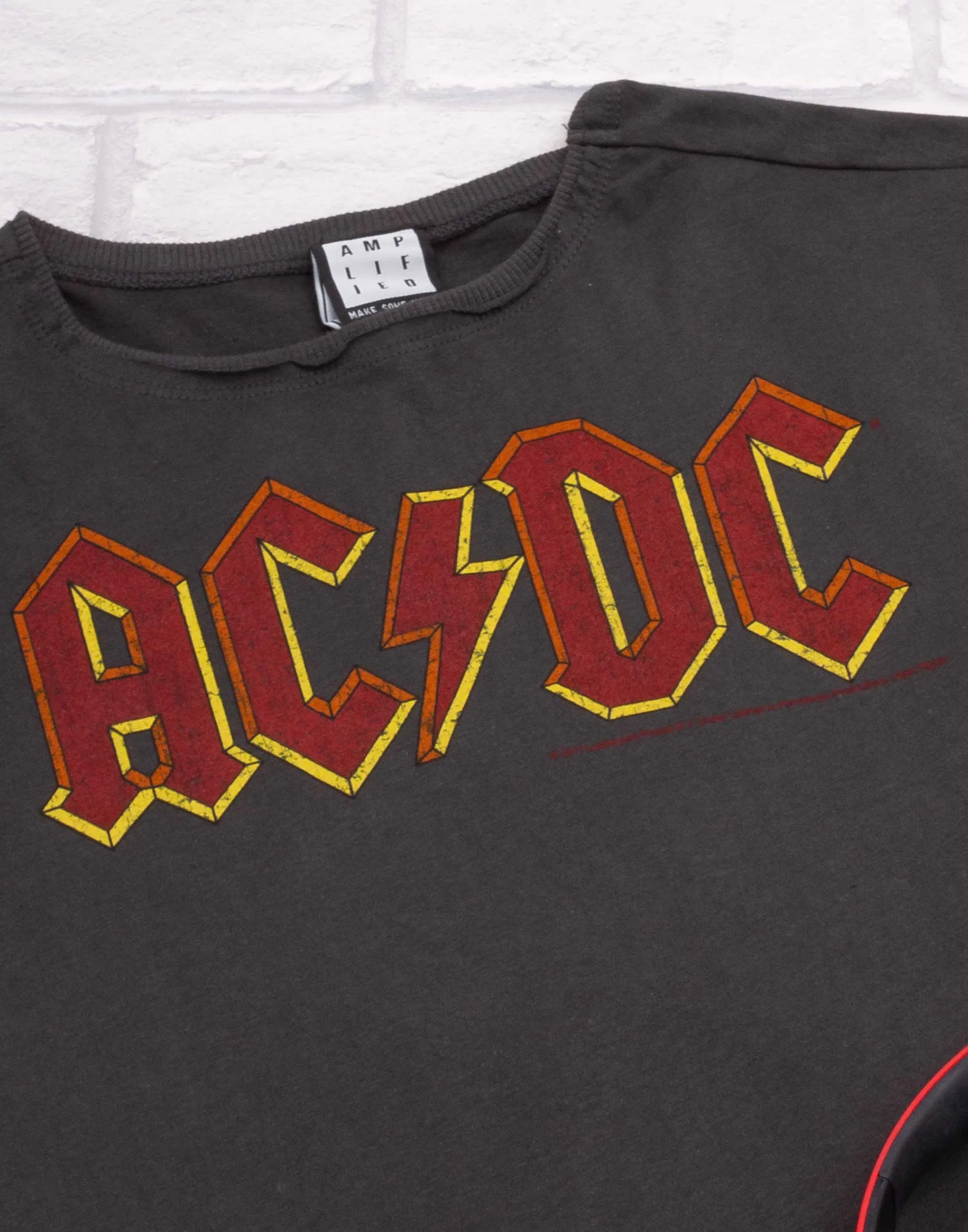 Amplified AC/DC Logo Womens Cropped T-Shirt