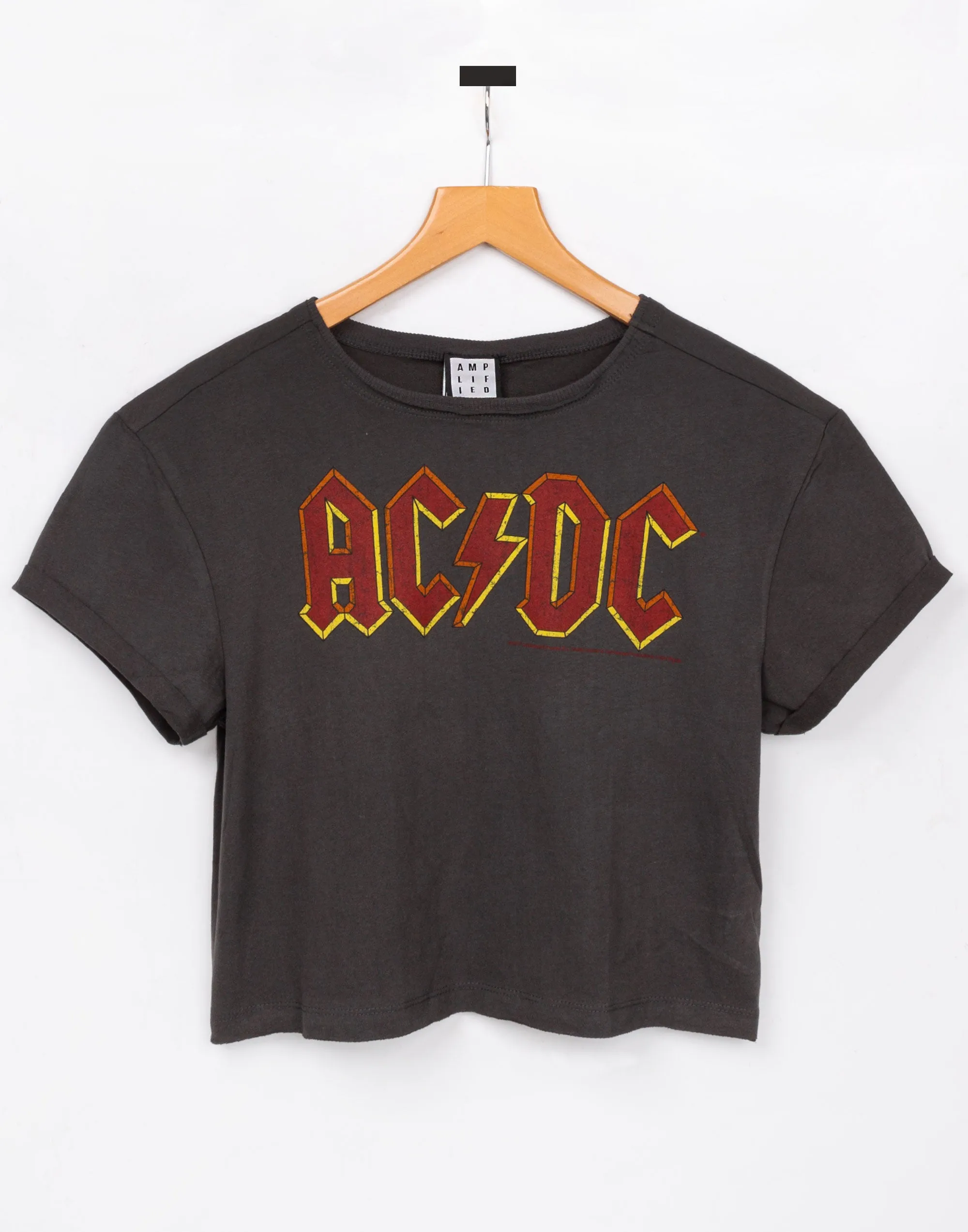 Amplified AC/DC Logo Womens Cropped T-Shirt