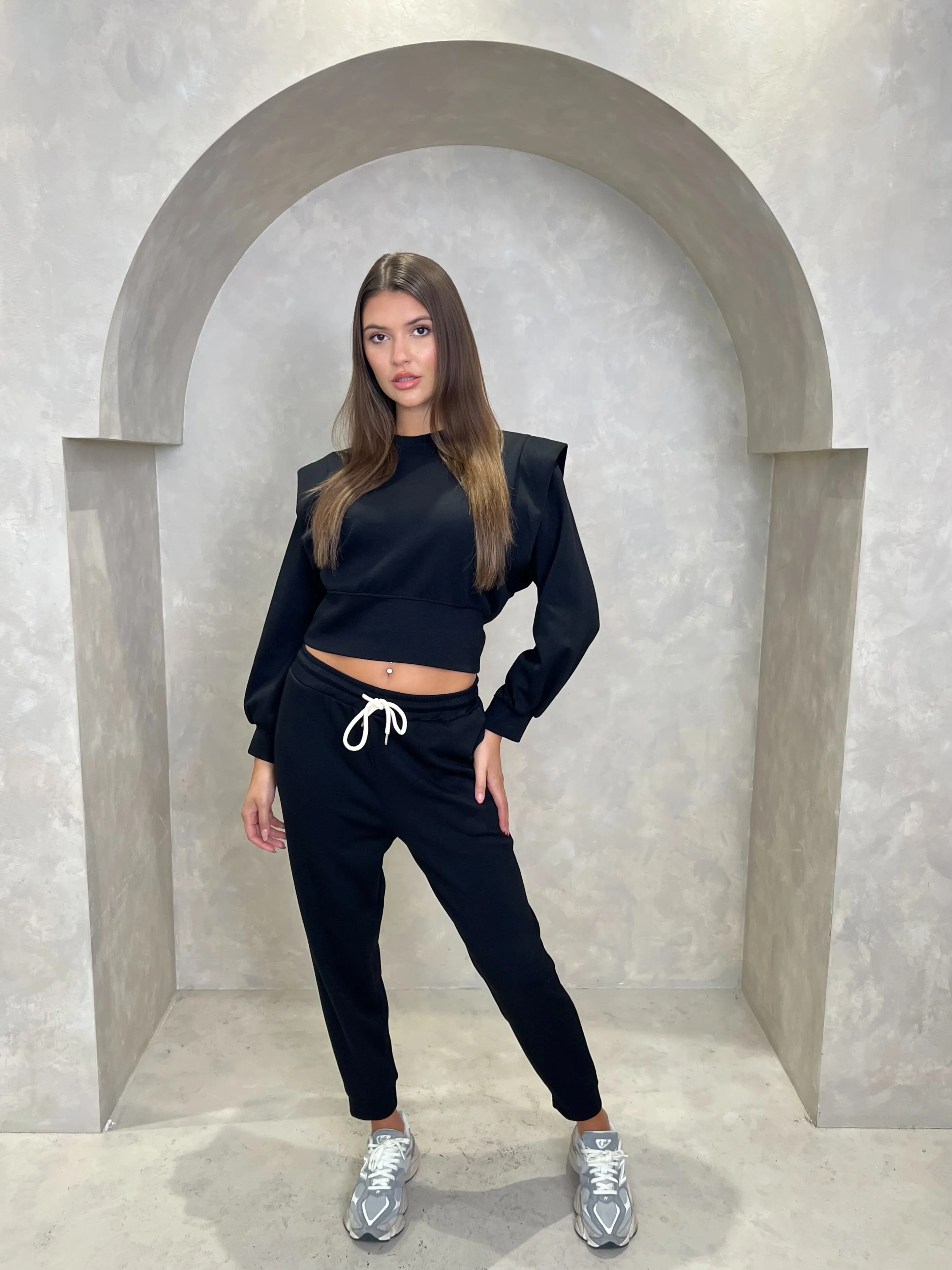 Black Drawstring Jogging Bottoms