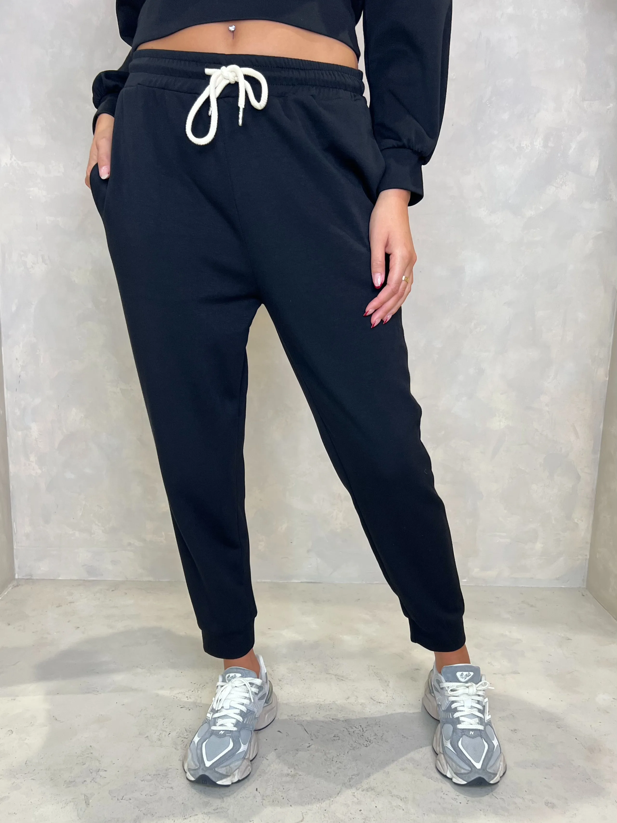 Black Drawstring Jogging Bottoms