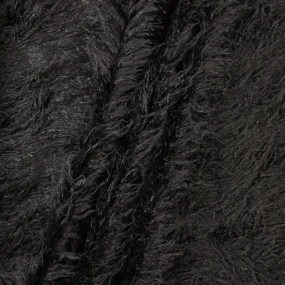 BLACK LONG PILE FAUX FUR