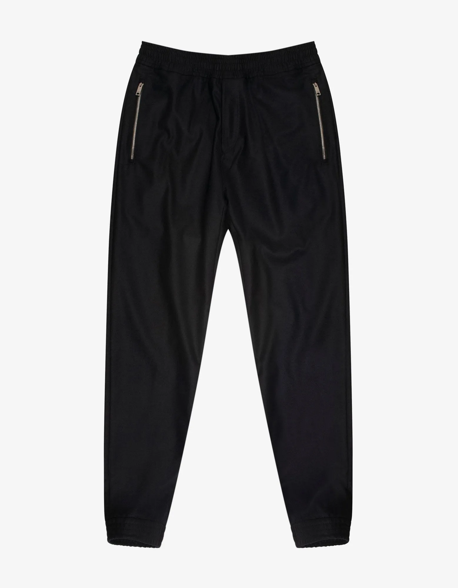 Black Wool Jogging Bottoms -