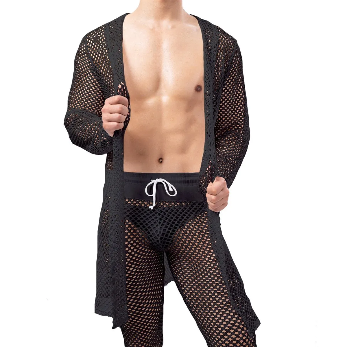 Bowtie Mesh Robe   Pants