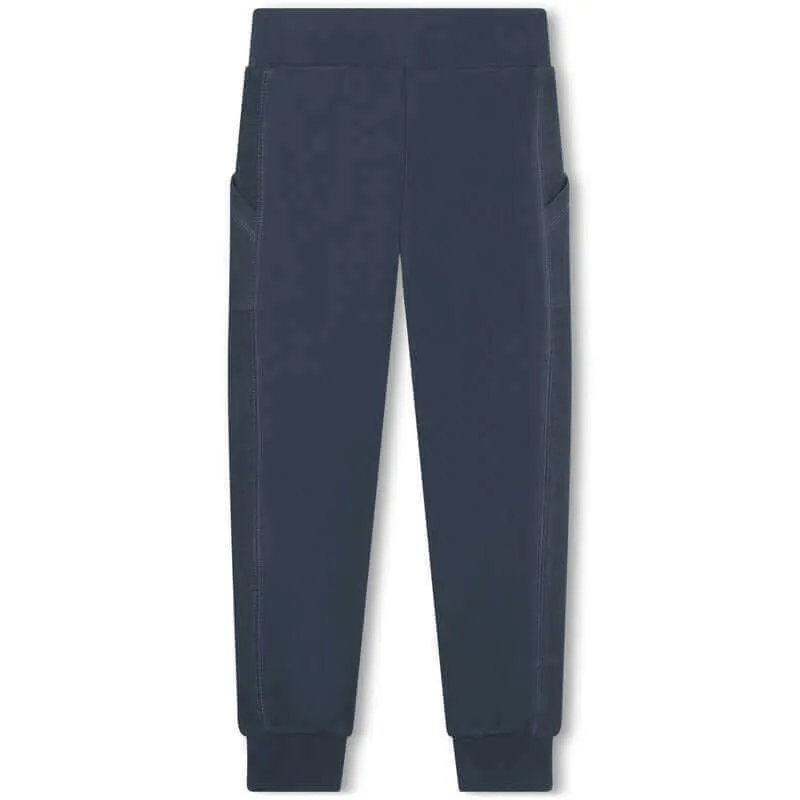 Boys Navy Multi Logo Jogging Bottoms