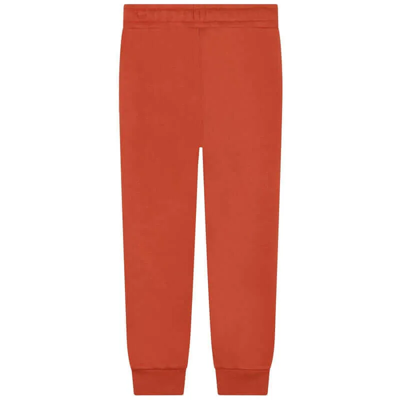 Boys Orange Logo Jogging Bottoms