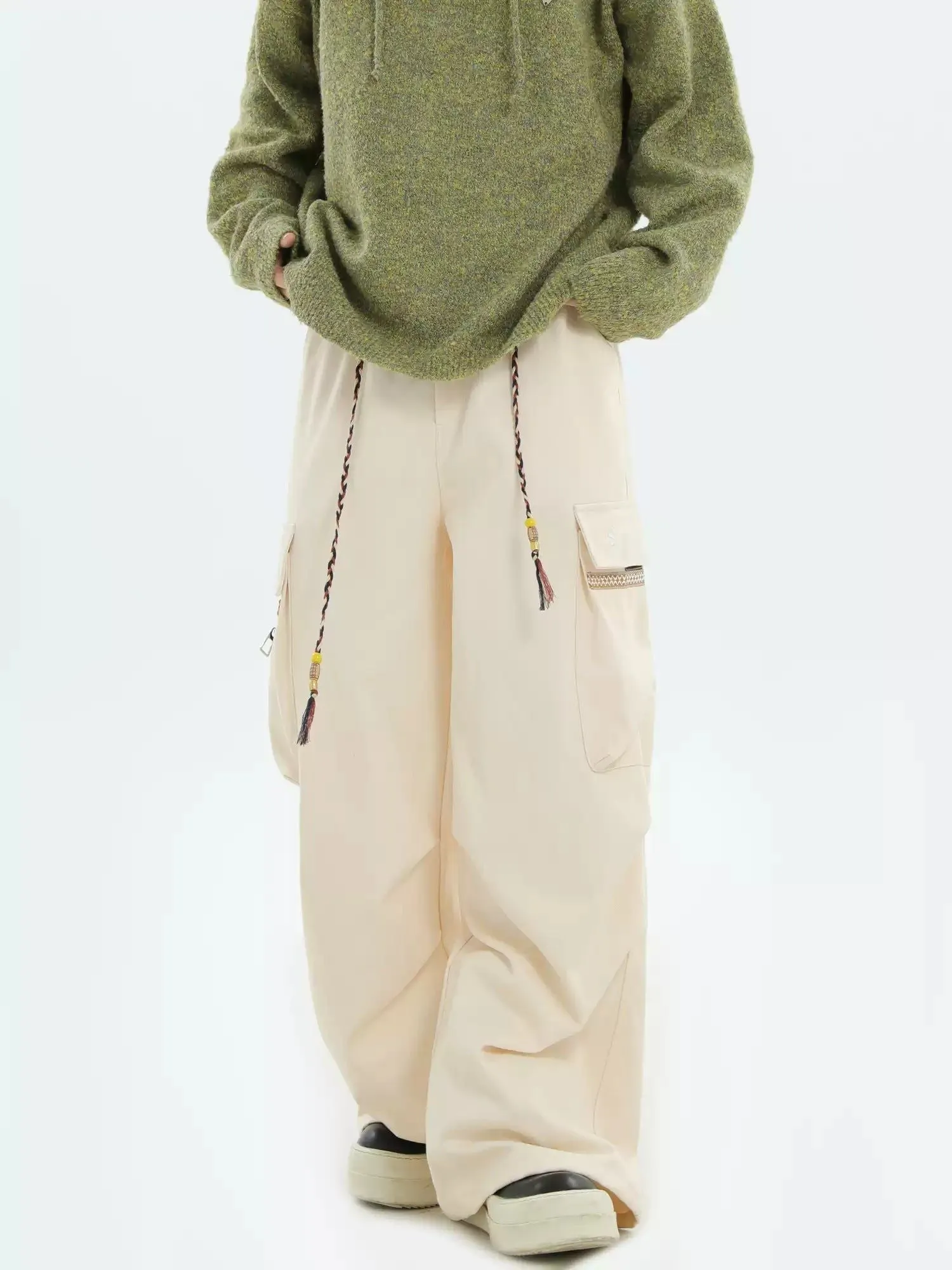 Braided Drawstring Cargo Pants