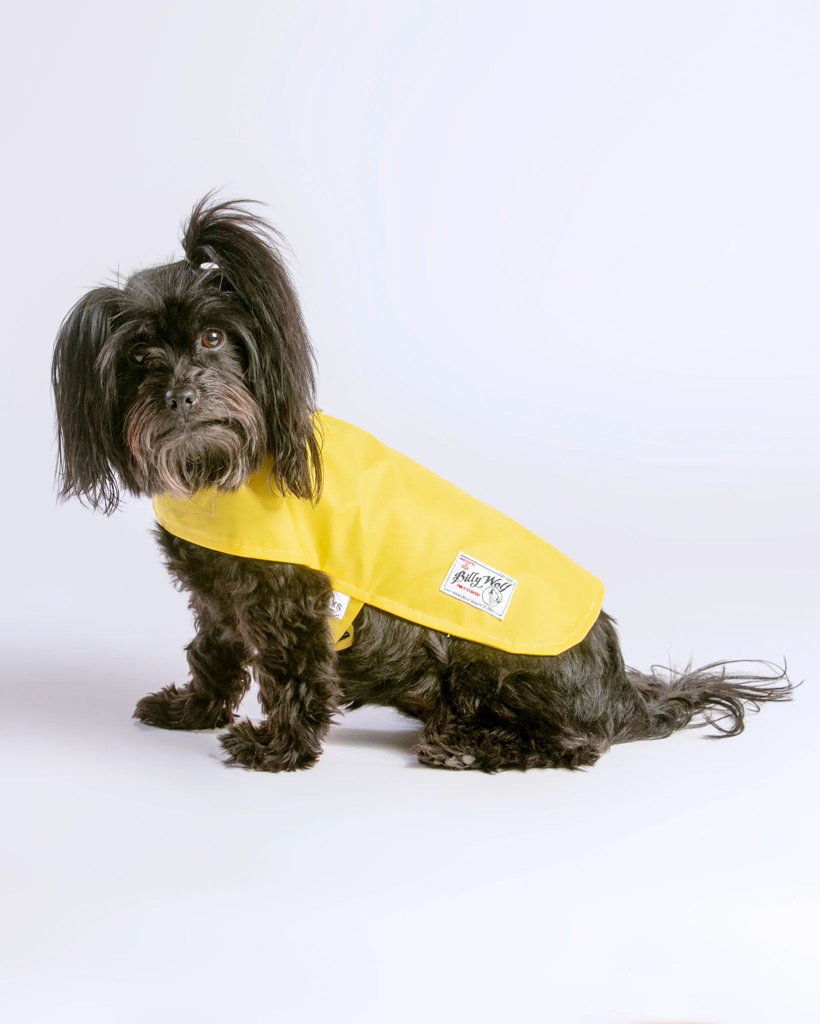 Carson Reversible Dog Raincoat in Khaki & Yellow (Made in the USA) << FINAL SALE >>