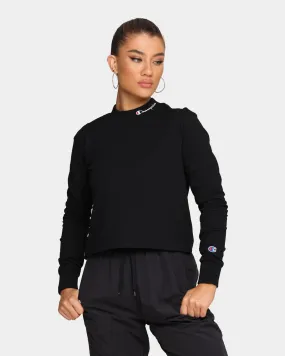 Champion Women's Heritage Mock Neck Long Sleeve T-Shirt Black