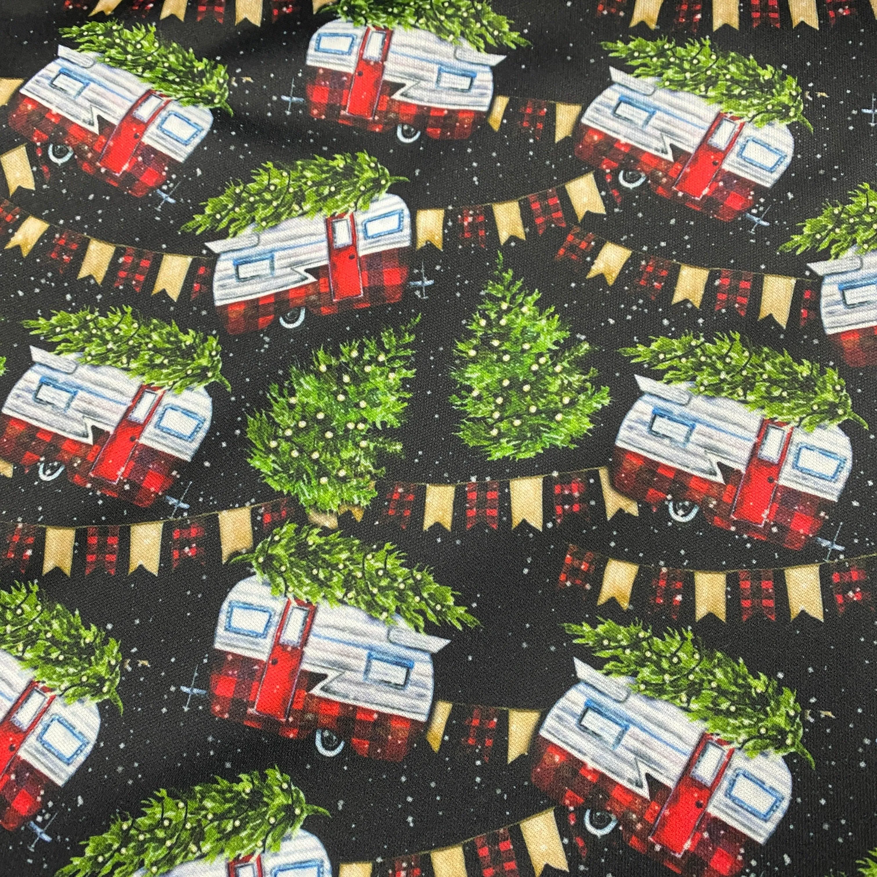 Christmas Tree Campers 1 mil PUL Fabric - Made in the USA