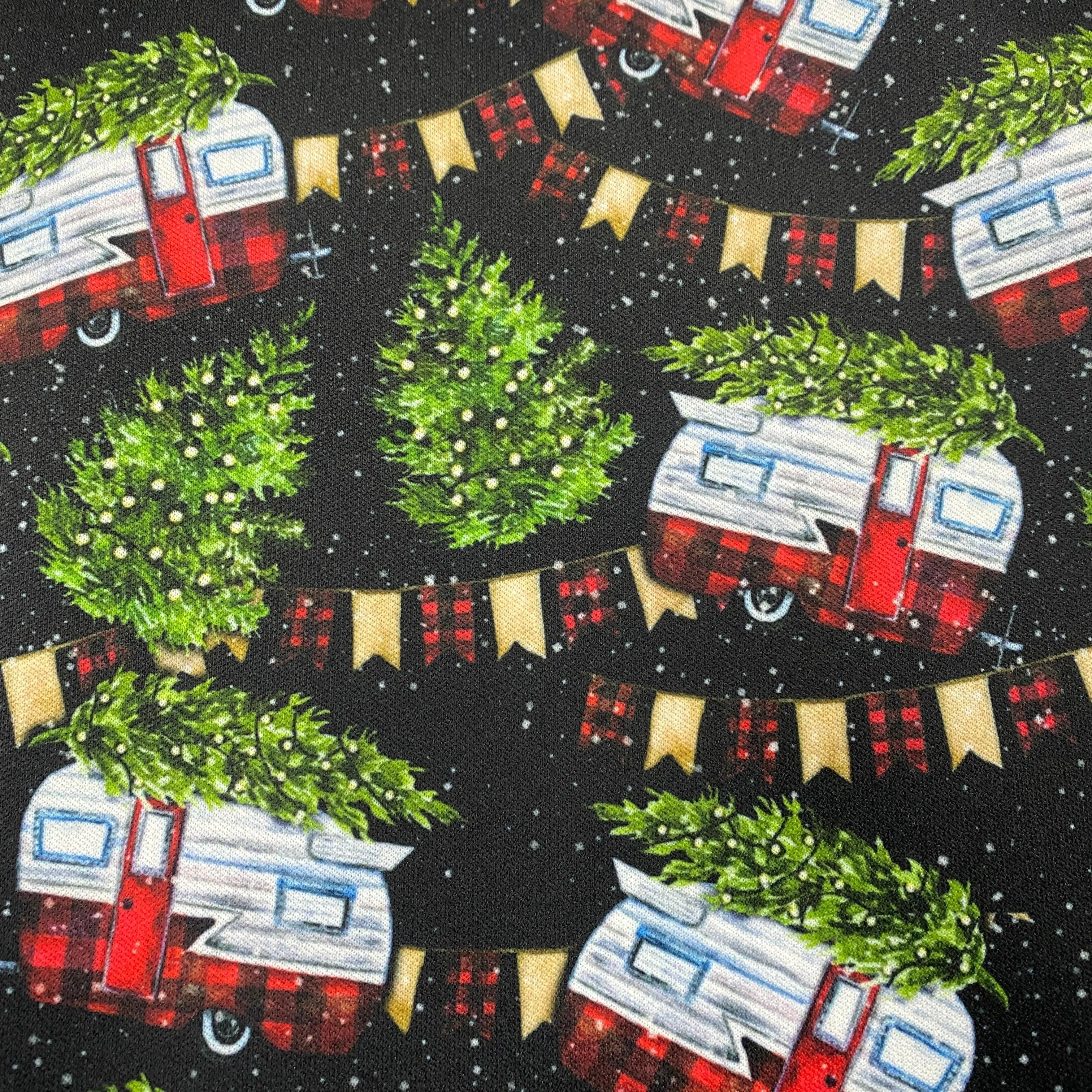 Christmas Tree Campers 1 mil PUL Fabric - Made in the USA