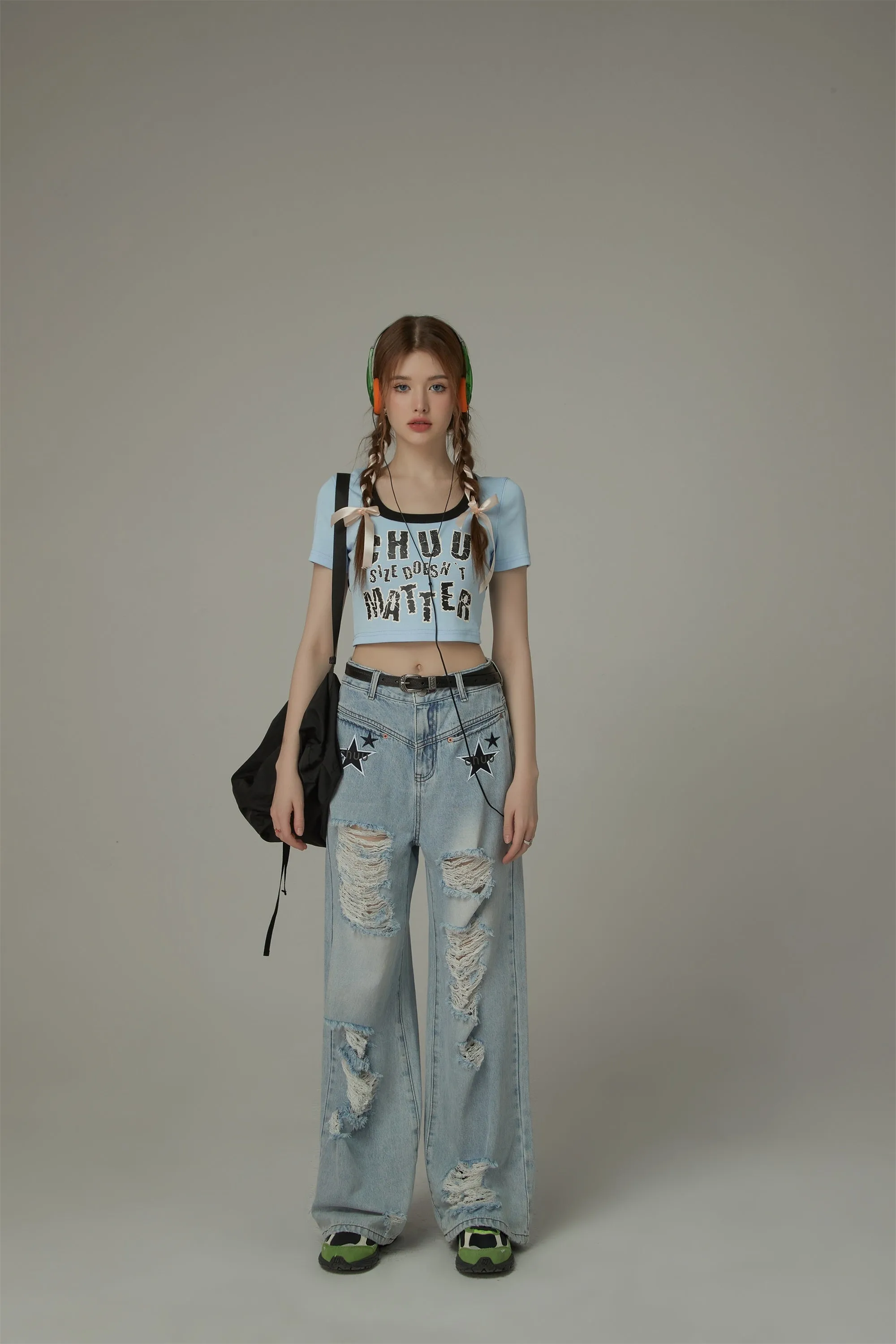 Chuu Size Doesnt Matter U-Neck Cropped T-Shirt