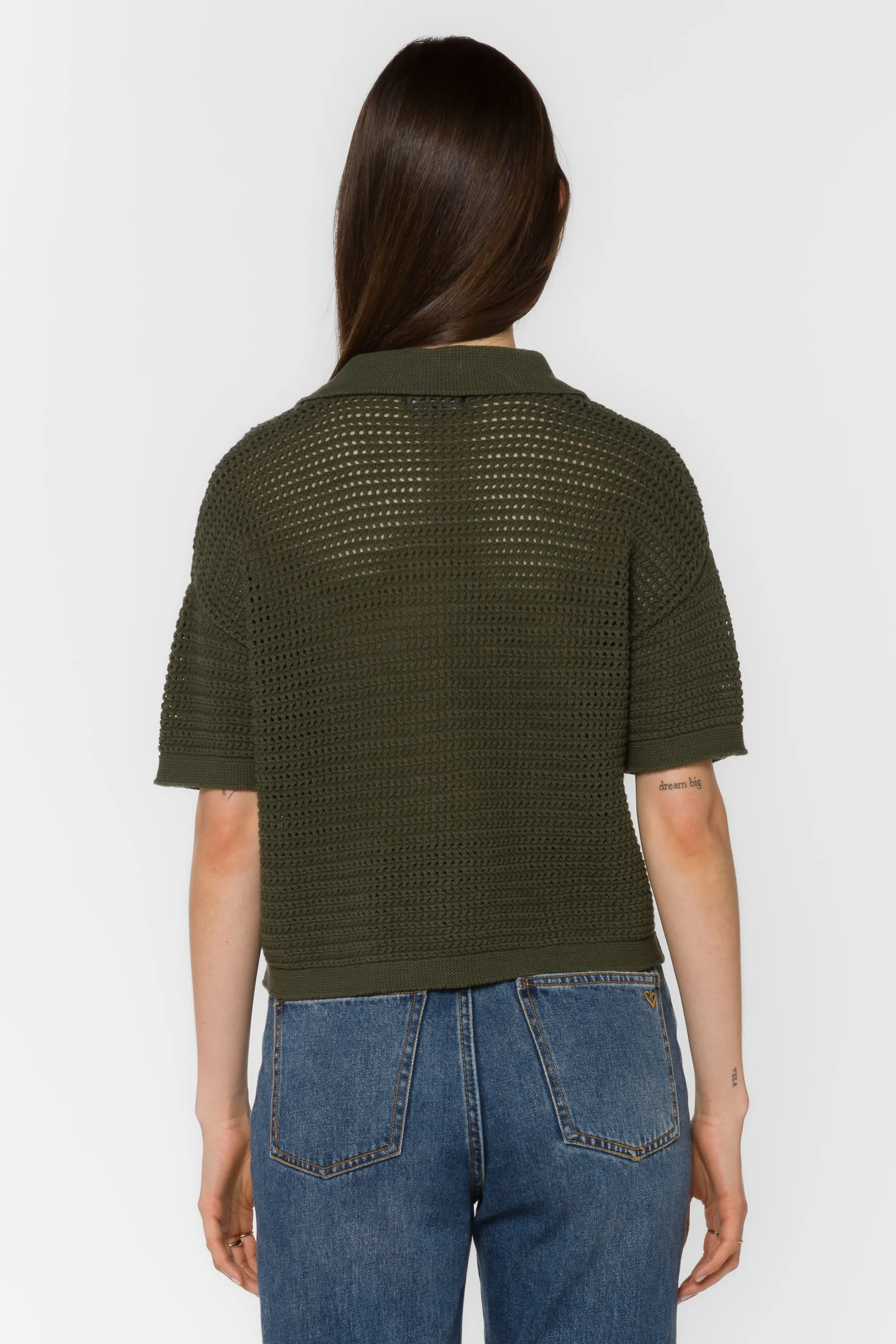 Claudine Military Olive Top