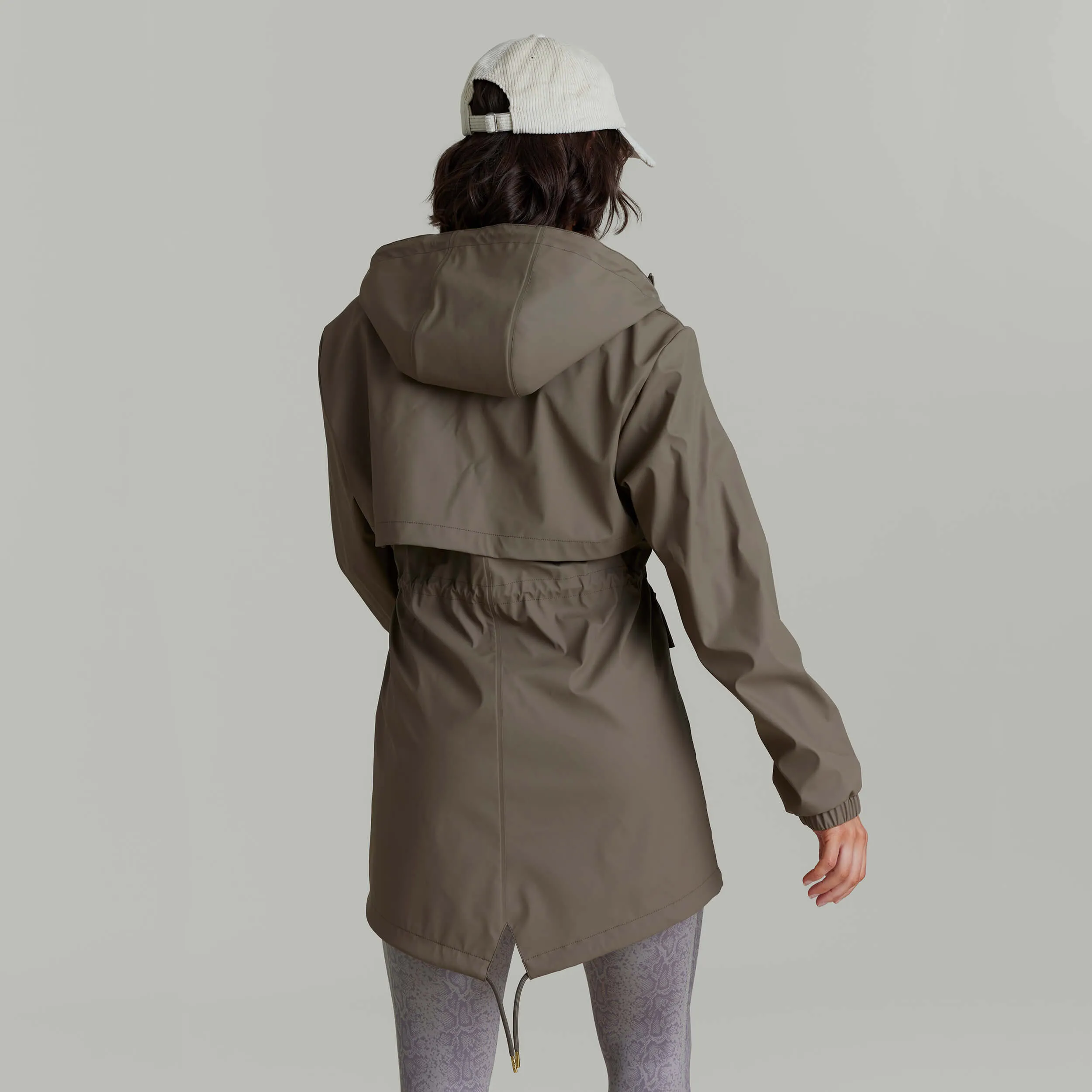 CLQ Fishtail Raincoat - Dark Mushroom