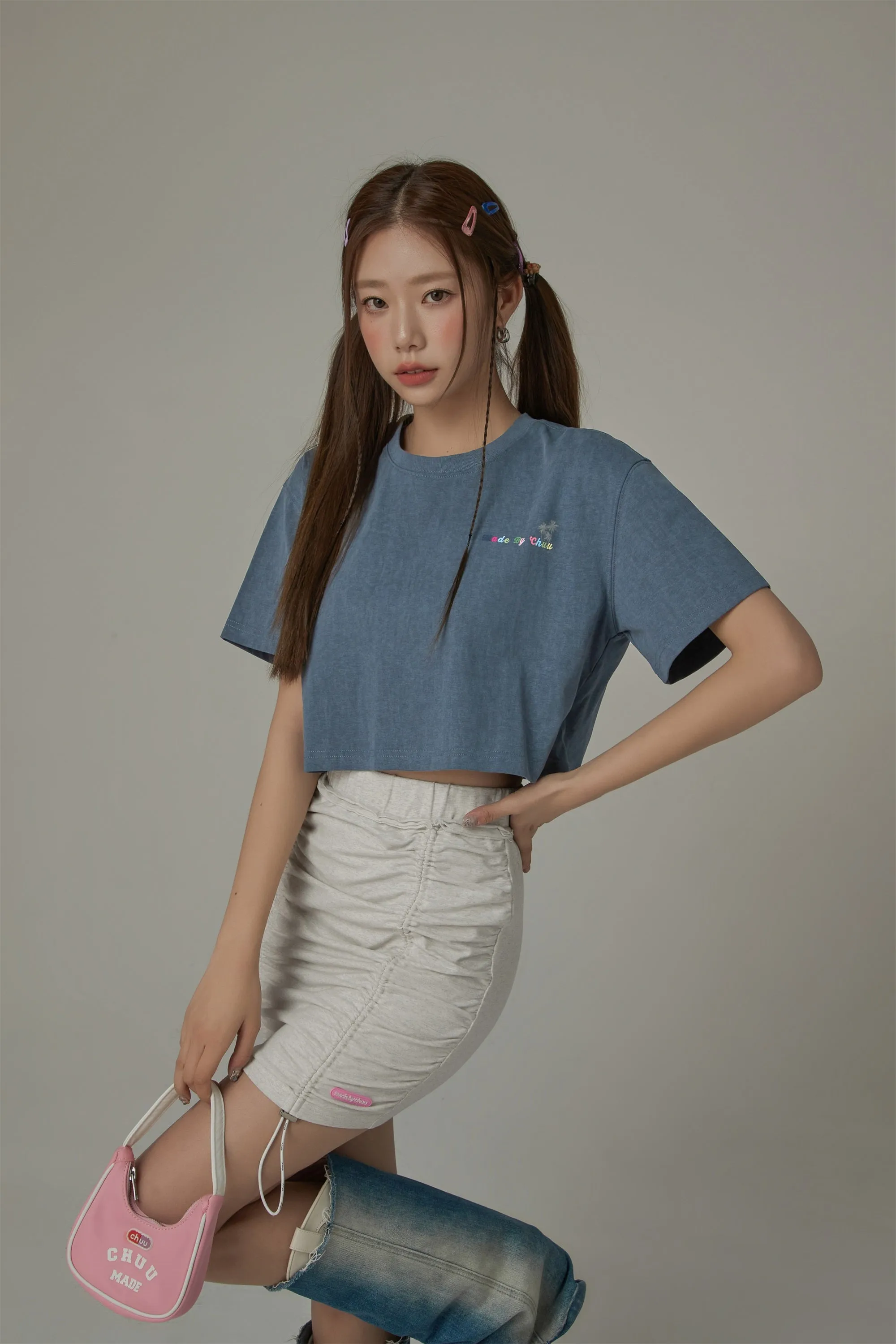 Colored By Chuu Printed Logo Cropped T-Shirt