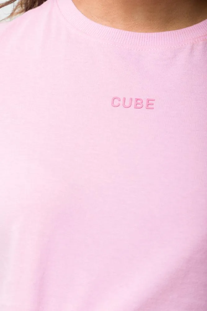 Cropped Short Sleeve T-Shirt Pink