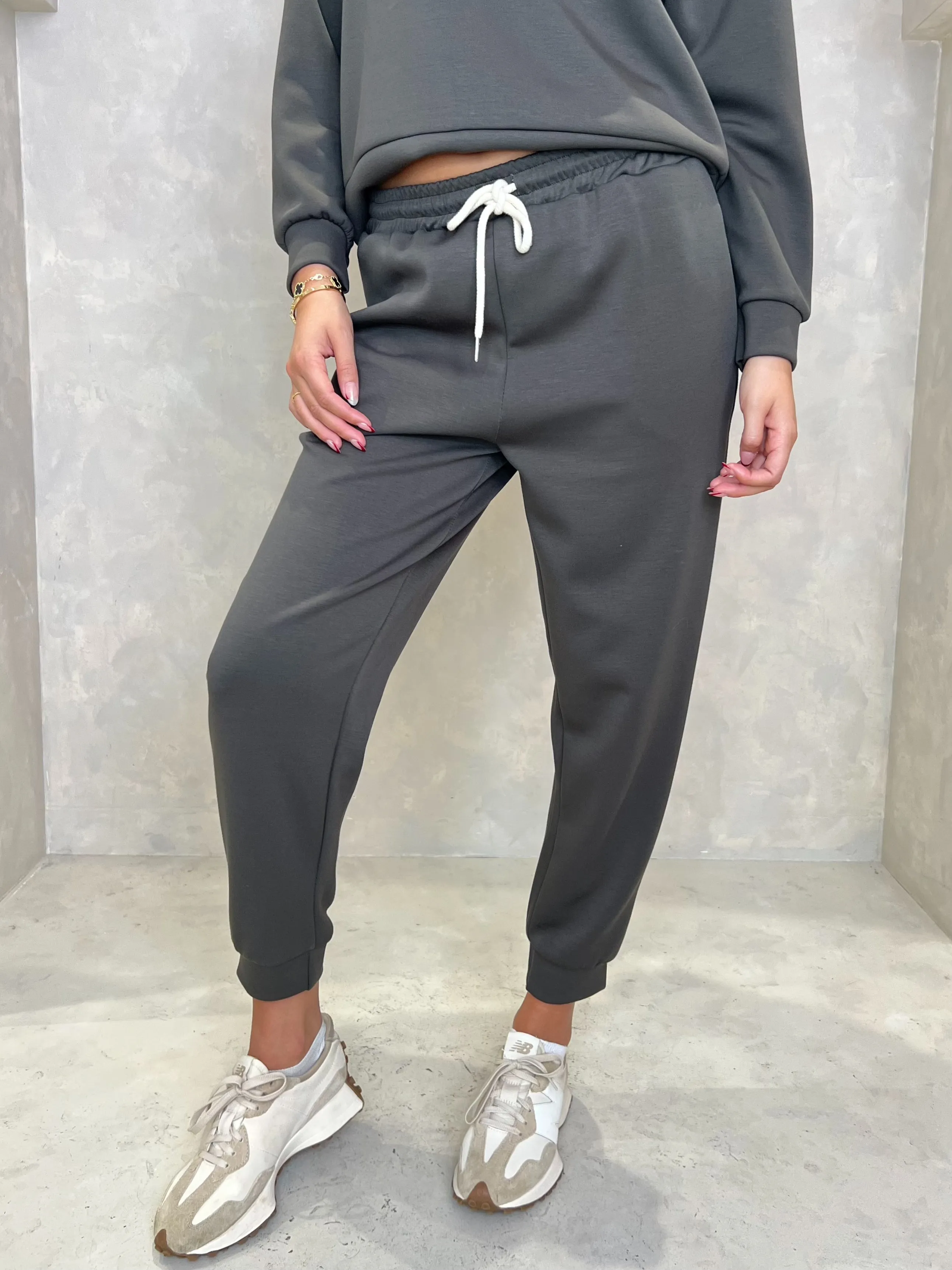 Dark Khaki Drawstring Jogging Bottoms