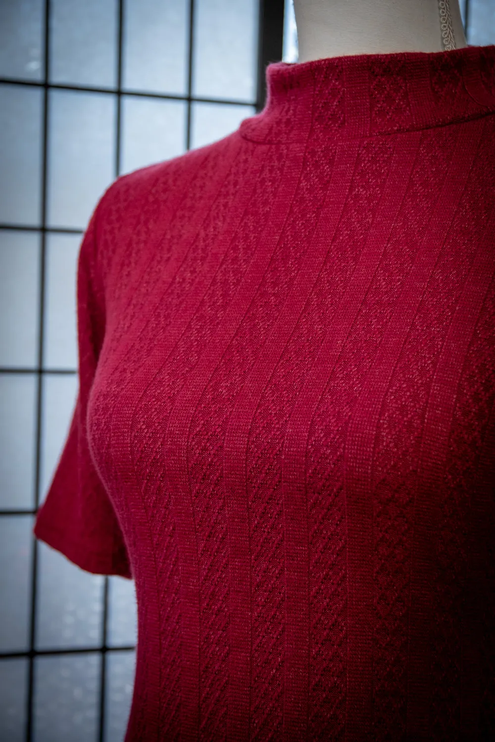 Denise Top - Pointelle Sweater, Merlot