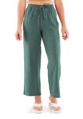 drawstring casual lounge wide pants