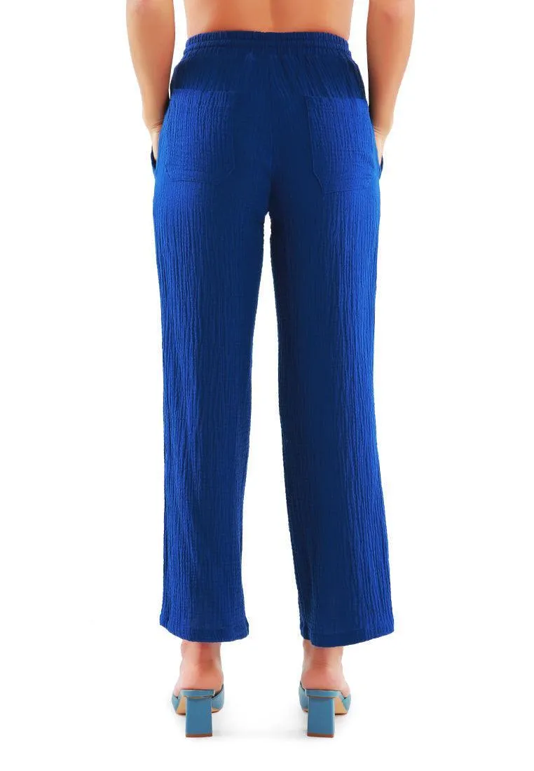 drawstring casual lounge wide pants