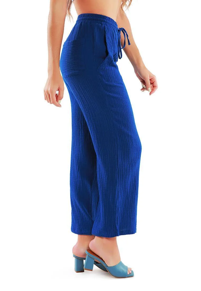 drawstring casual lounge wide pants