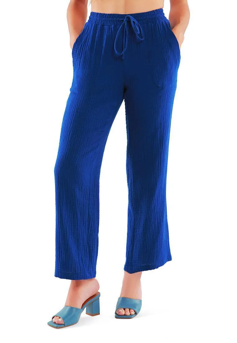 drawstring casual lounge wide pants