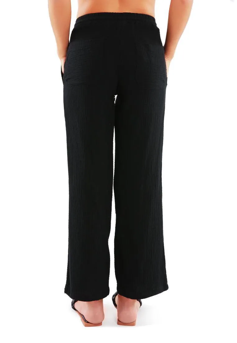 drawstring casual lounge wide pants