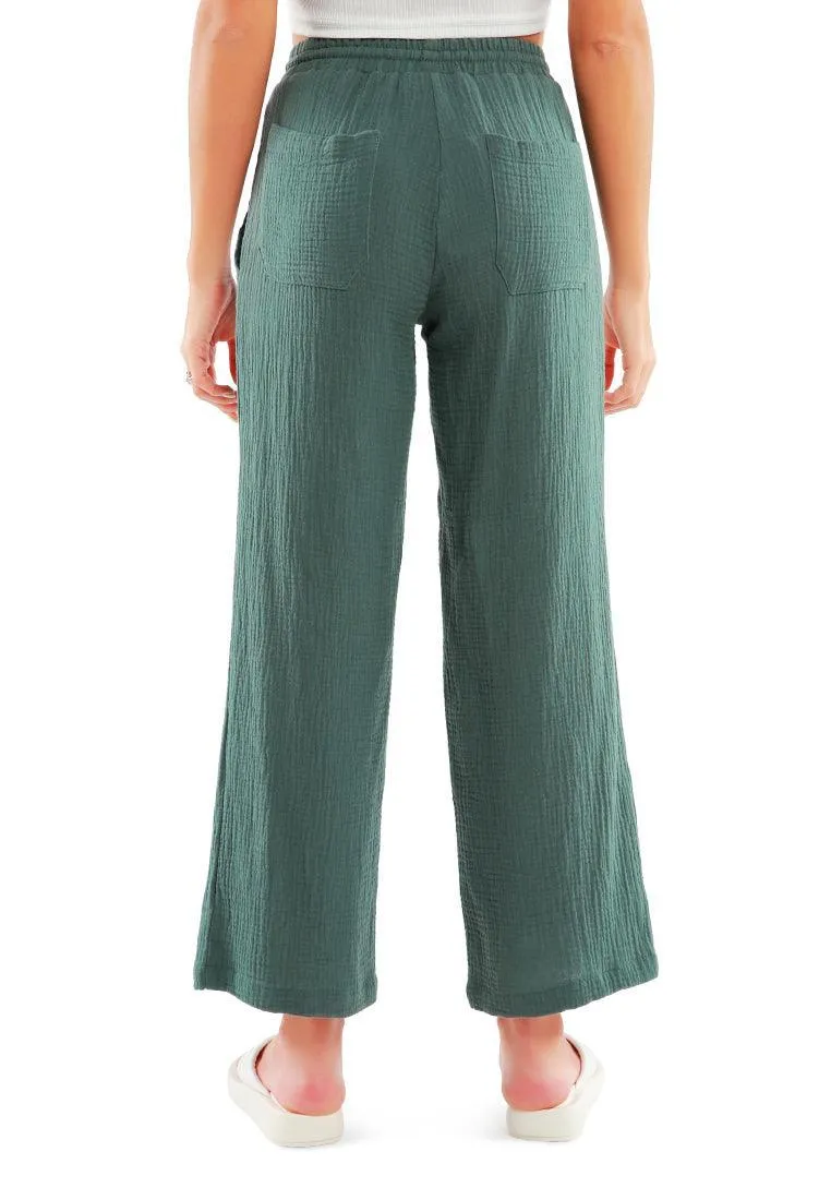 drawstring casual lounge wide pants