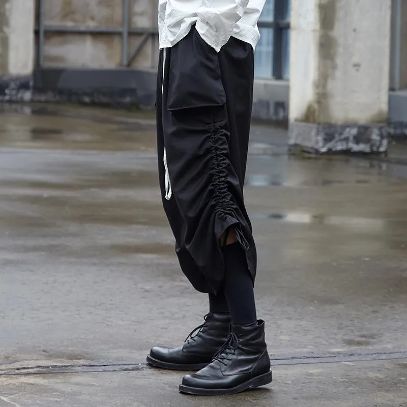 Drawstring Dark Slacks