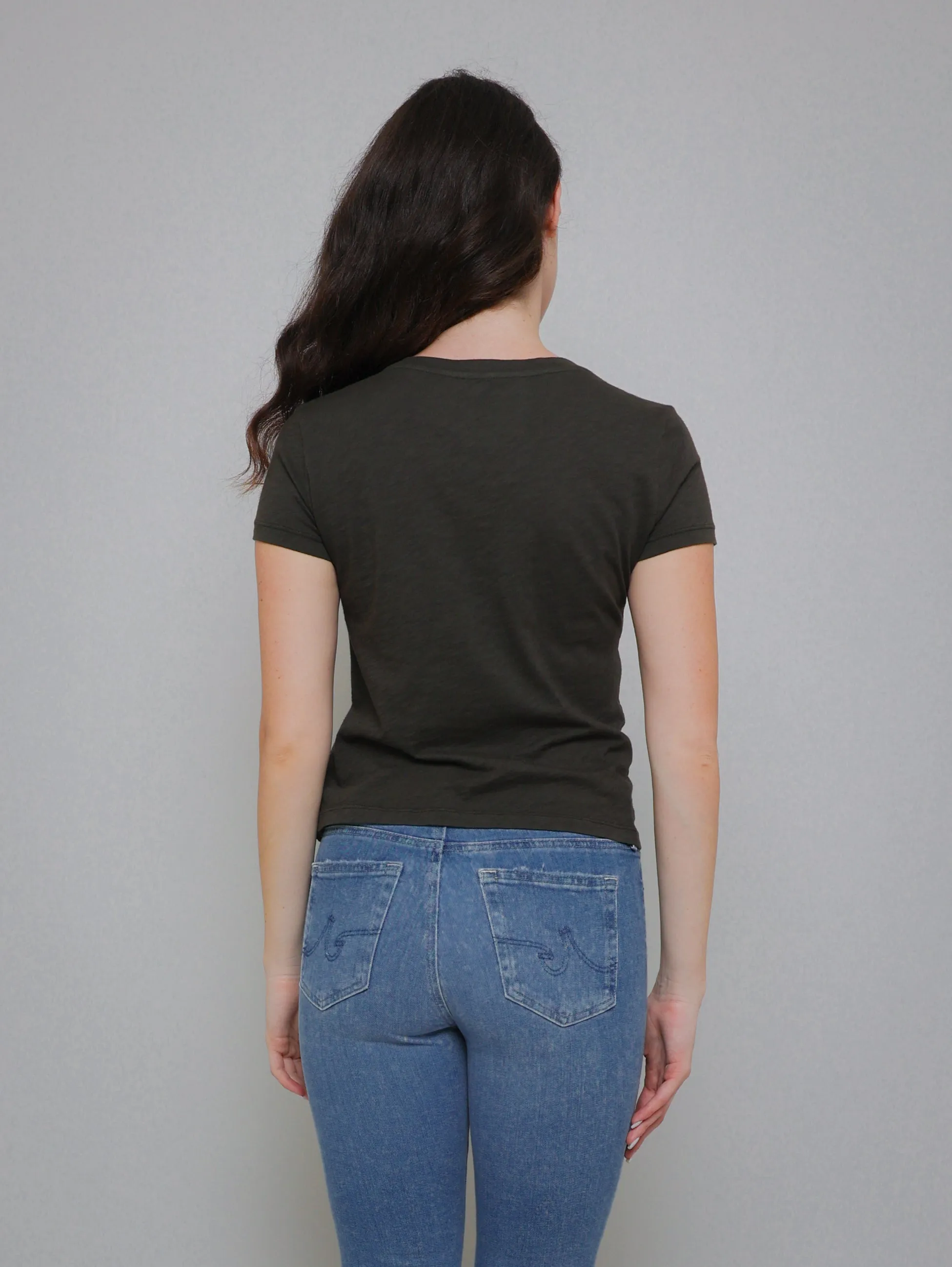 Eliah Slub Short V-Neck Tee - Thicket