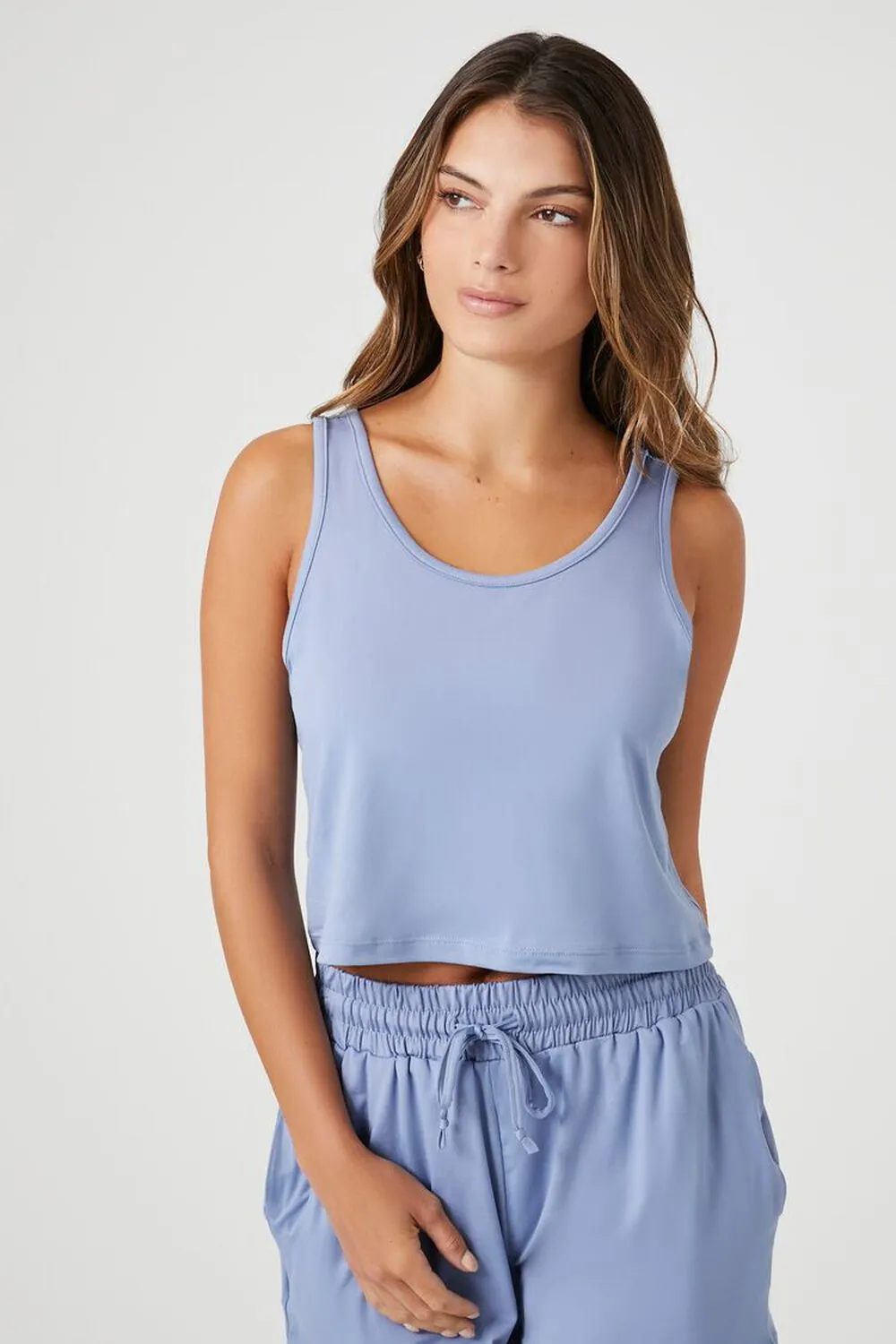 Forever 21 cropped pajama top, blue