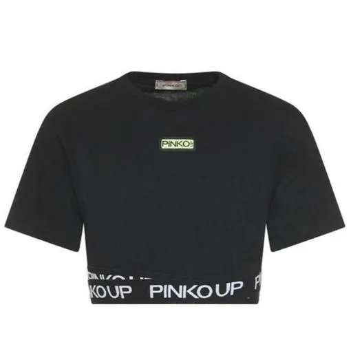 Girls Black Cropped T-shirt