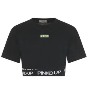 Girls Black Cropped T-shirt