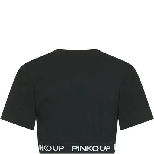 Girls Black Cropped T-shirt