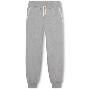 Girls Grey organic fleece Jogging Bottoms