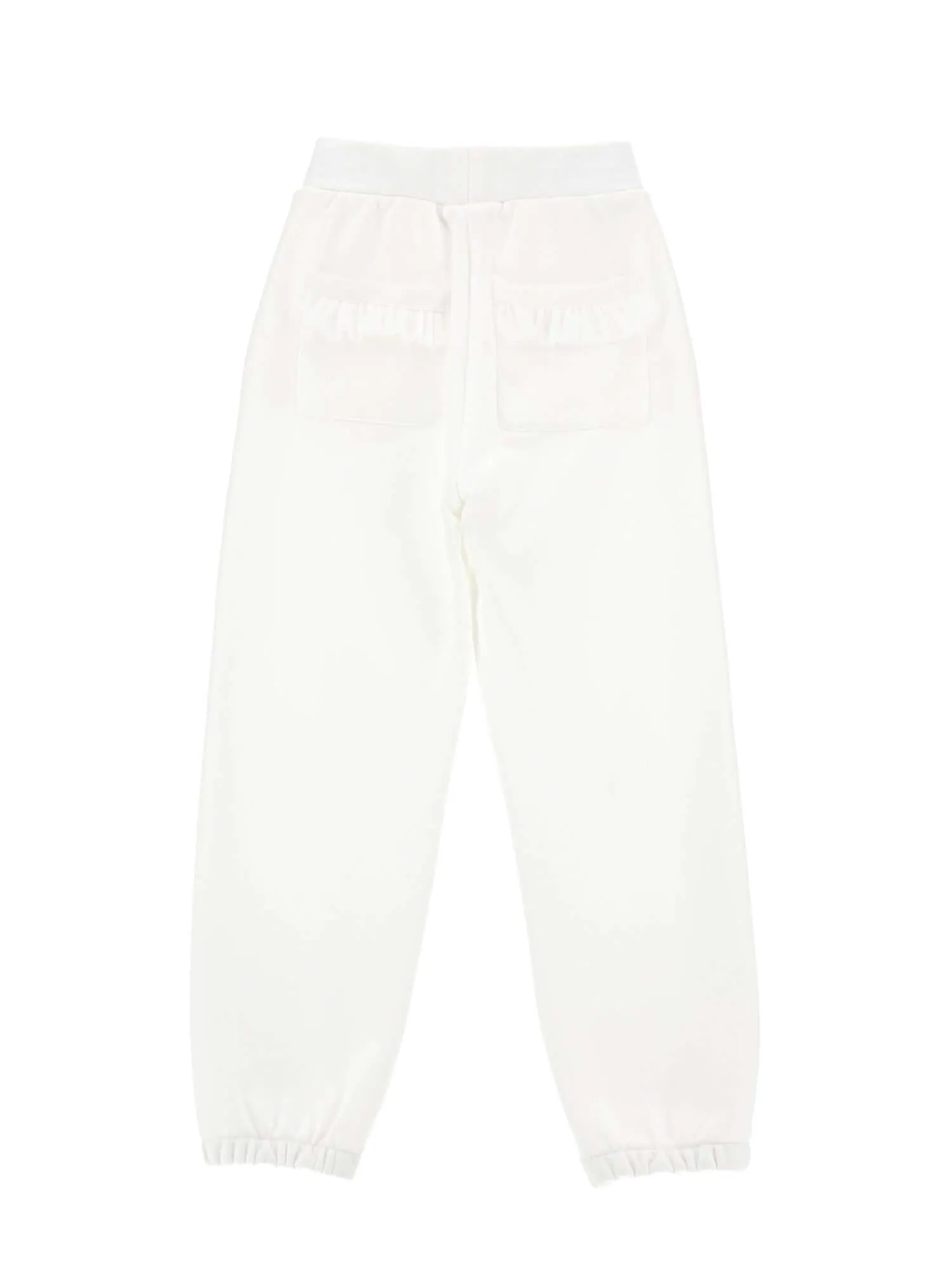 Girls White M Jogging Bottoms