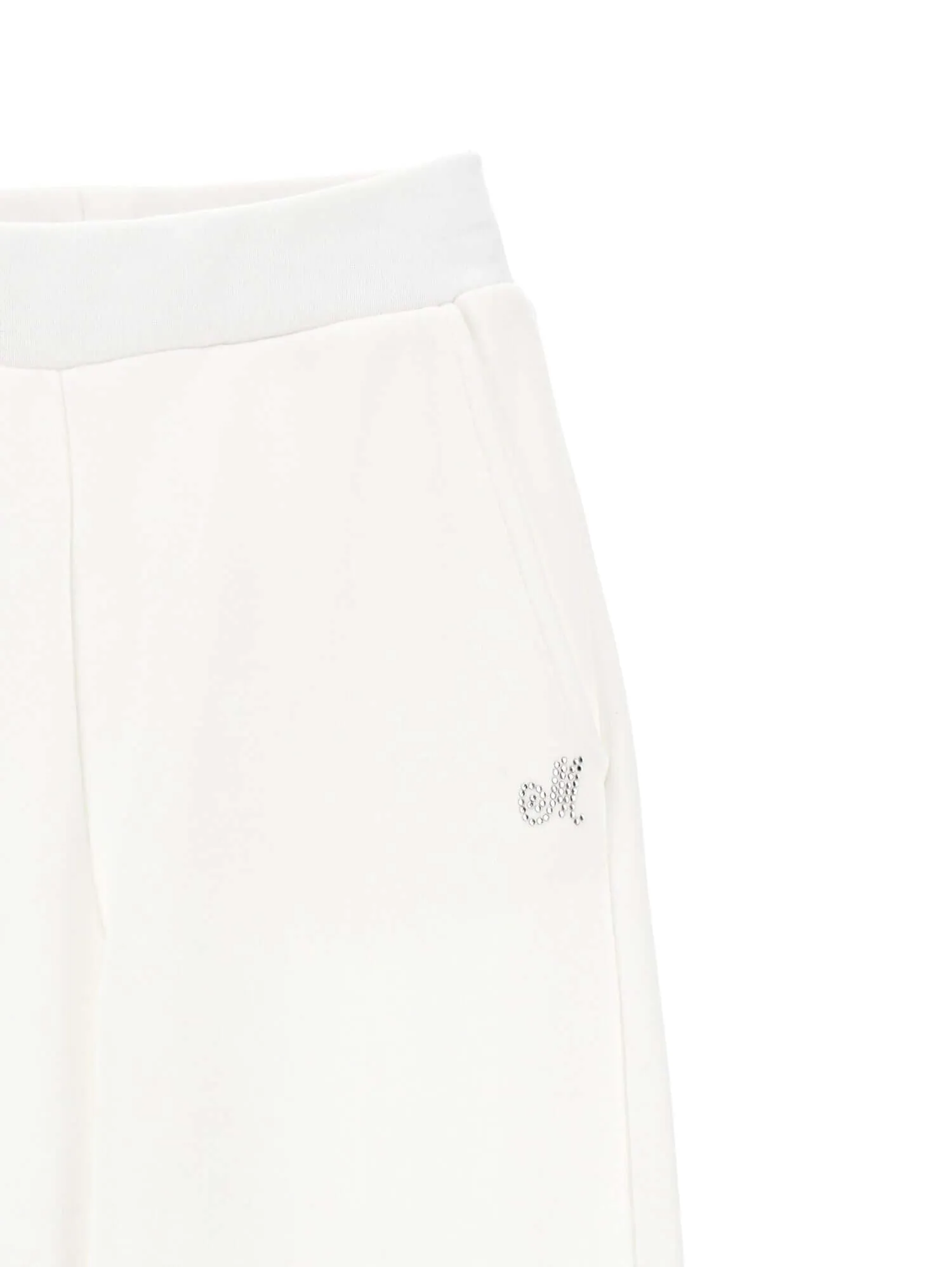 Girls White M Jogging Bottoms