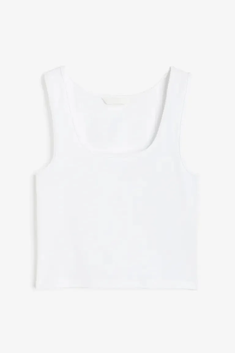 H&M cropped tank, white