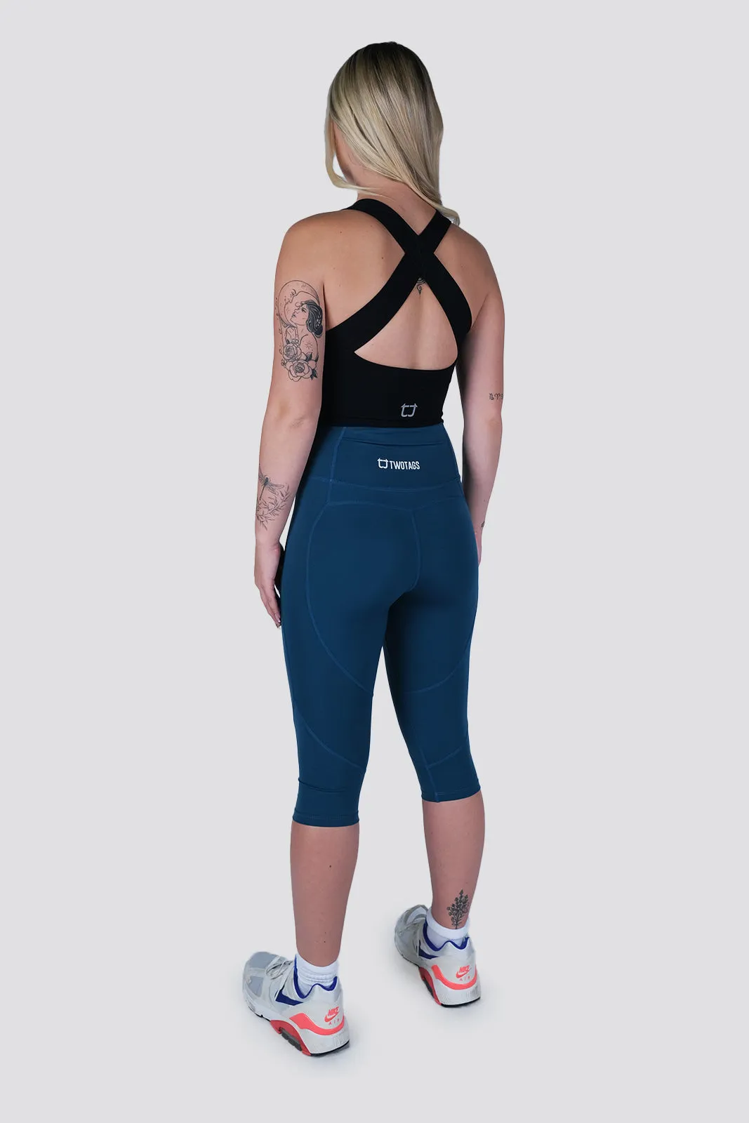 Impel Capri Highwaisted Leggings - Ocean Blue