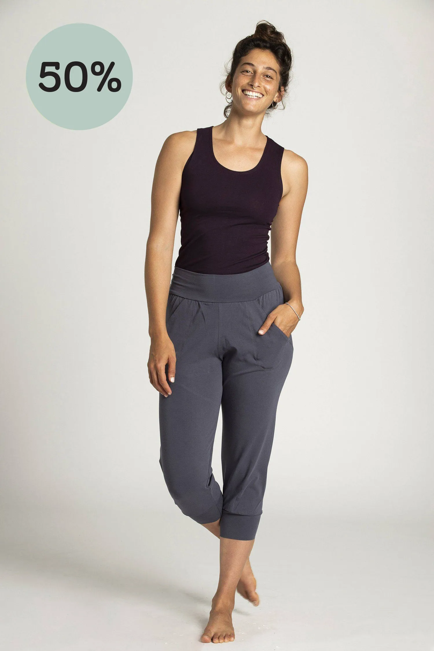 I'mPerfect Organic Cotton Slouchy Capri Pants 50%off