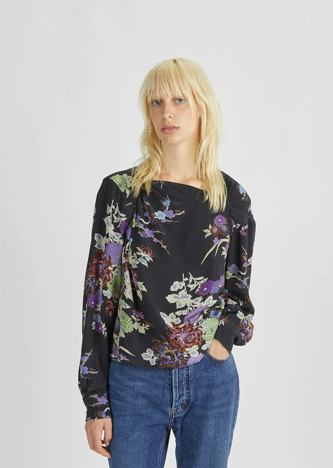 Ioudy Printed Silk Blouse