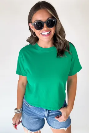 Just Relax Kelly Green Cotton Crew Neck Short Sleeve T-Shirt