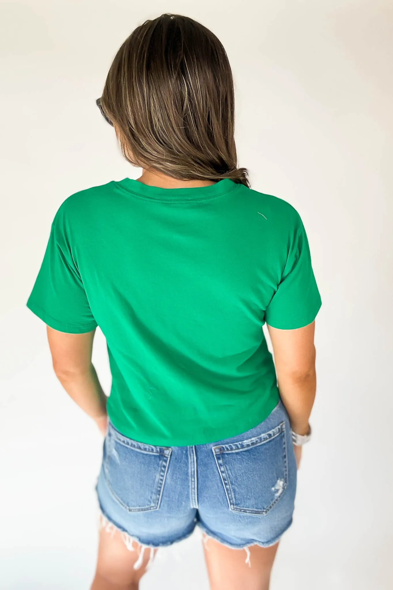 Just Relax Kelly Green Cotton Crew Neck Short Sleeve T-Shirt