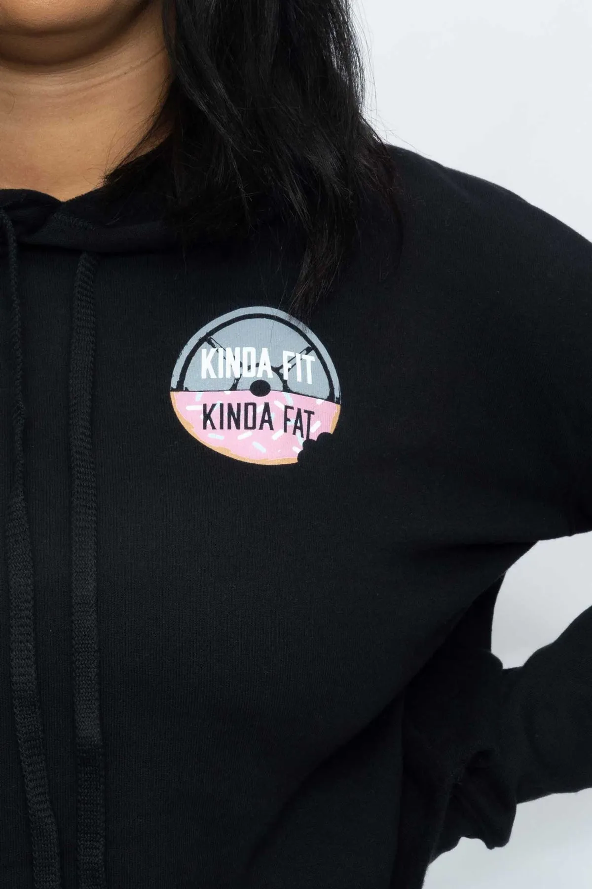 Kinda Fit Kinda Fat Original Donut Plate Cropped Hoodie