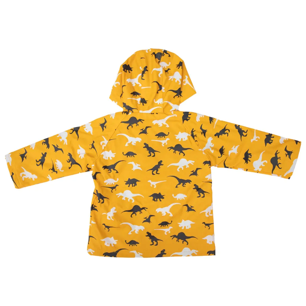 Korango Dino Colour Change Raincoat - Mustard