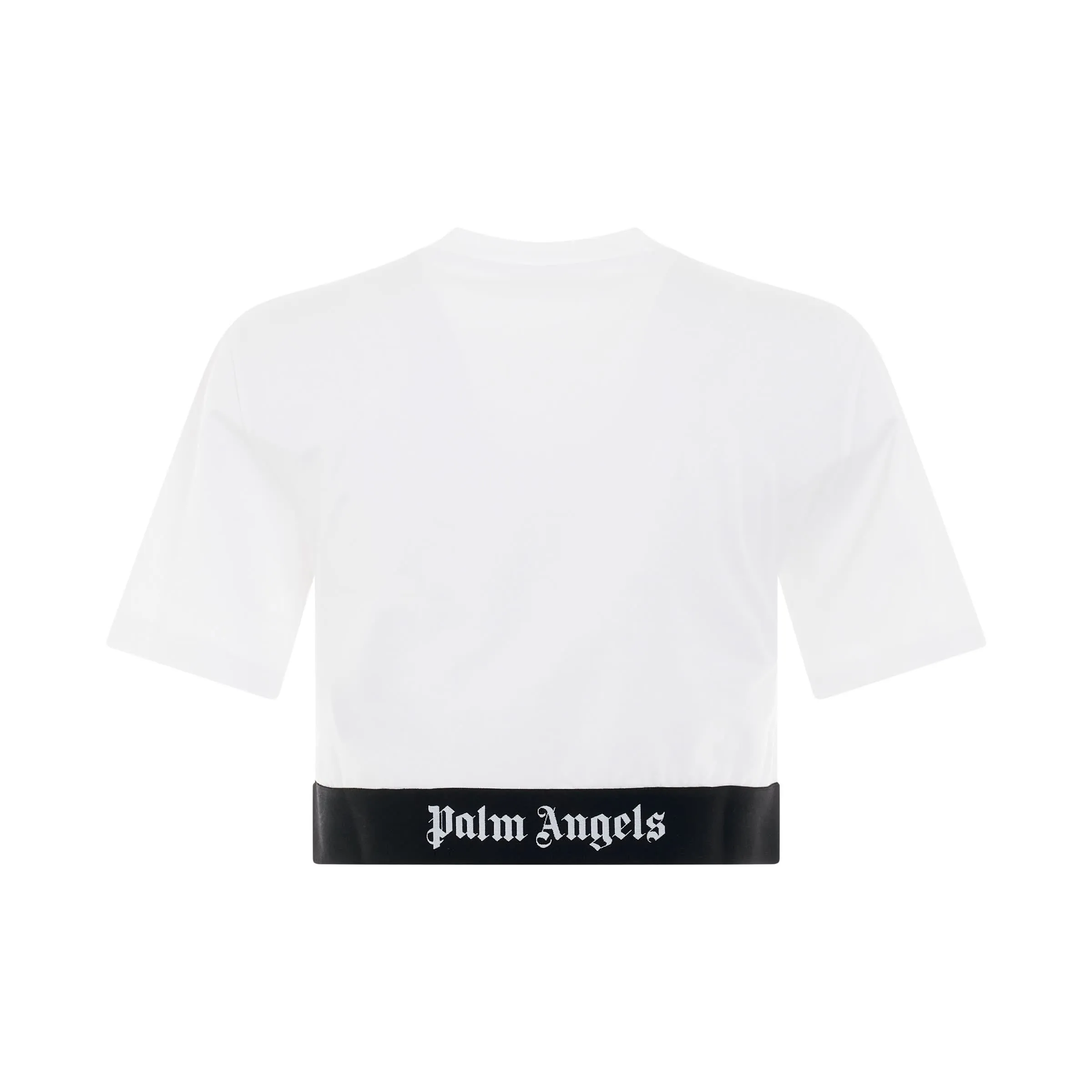 Logo Tape Cropped T-Shirt in White