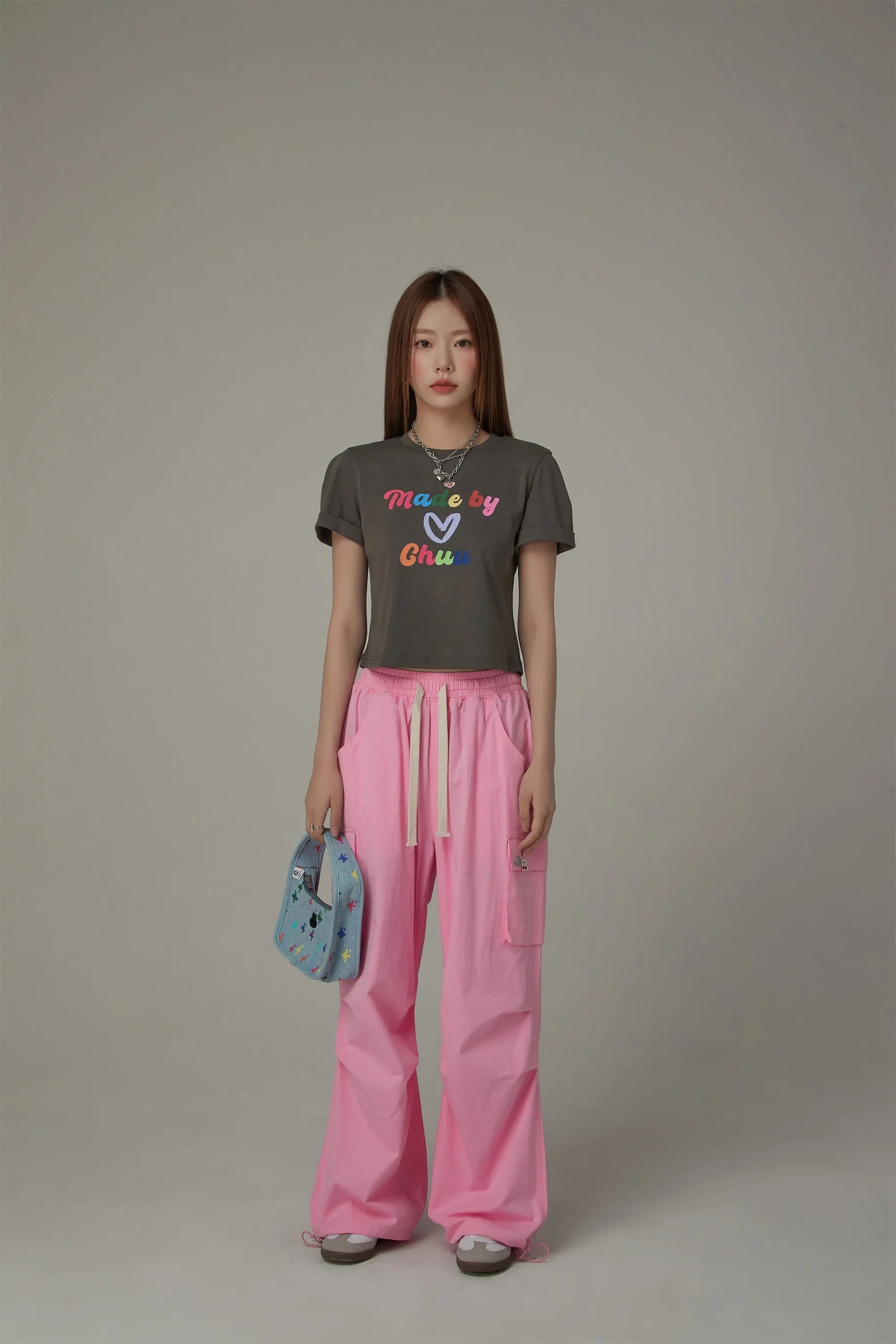 Made By Chuu Colorful Printed Cropped T-Shirt