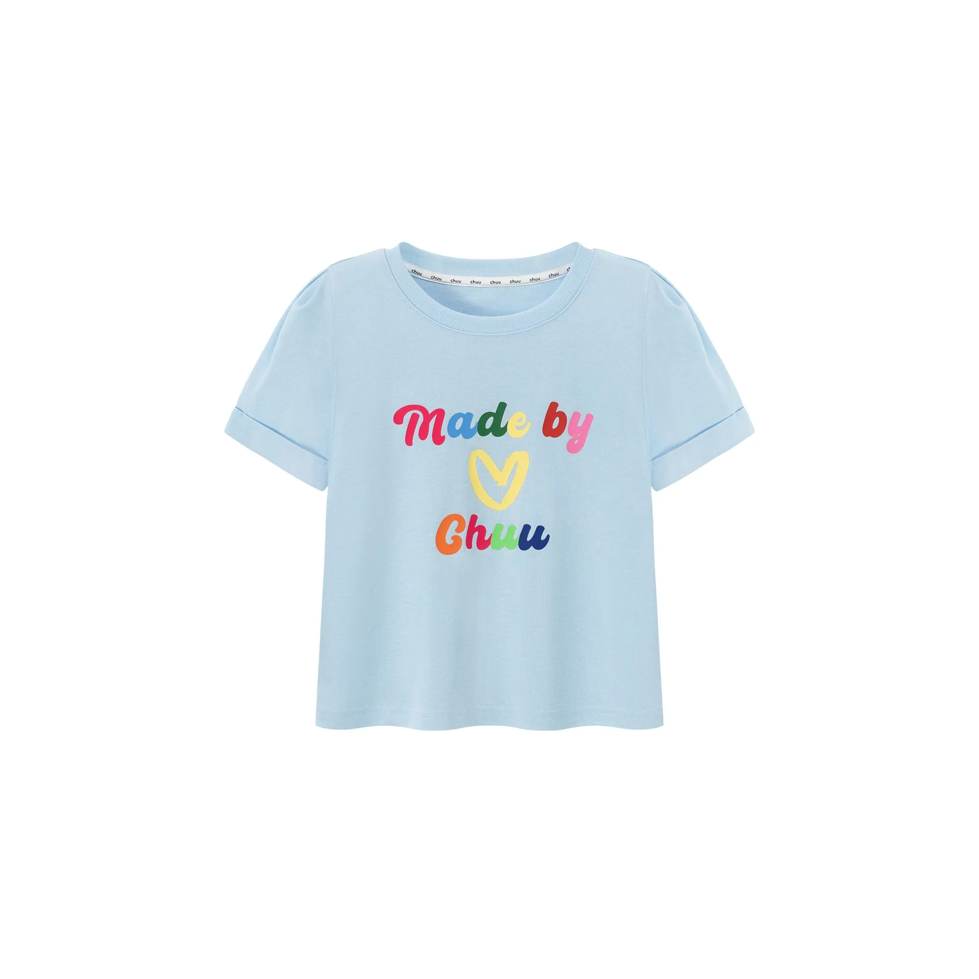 Made By Chuu Colorful Printed Cropped T-Shirt