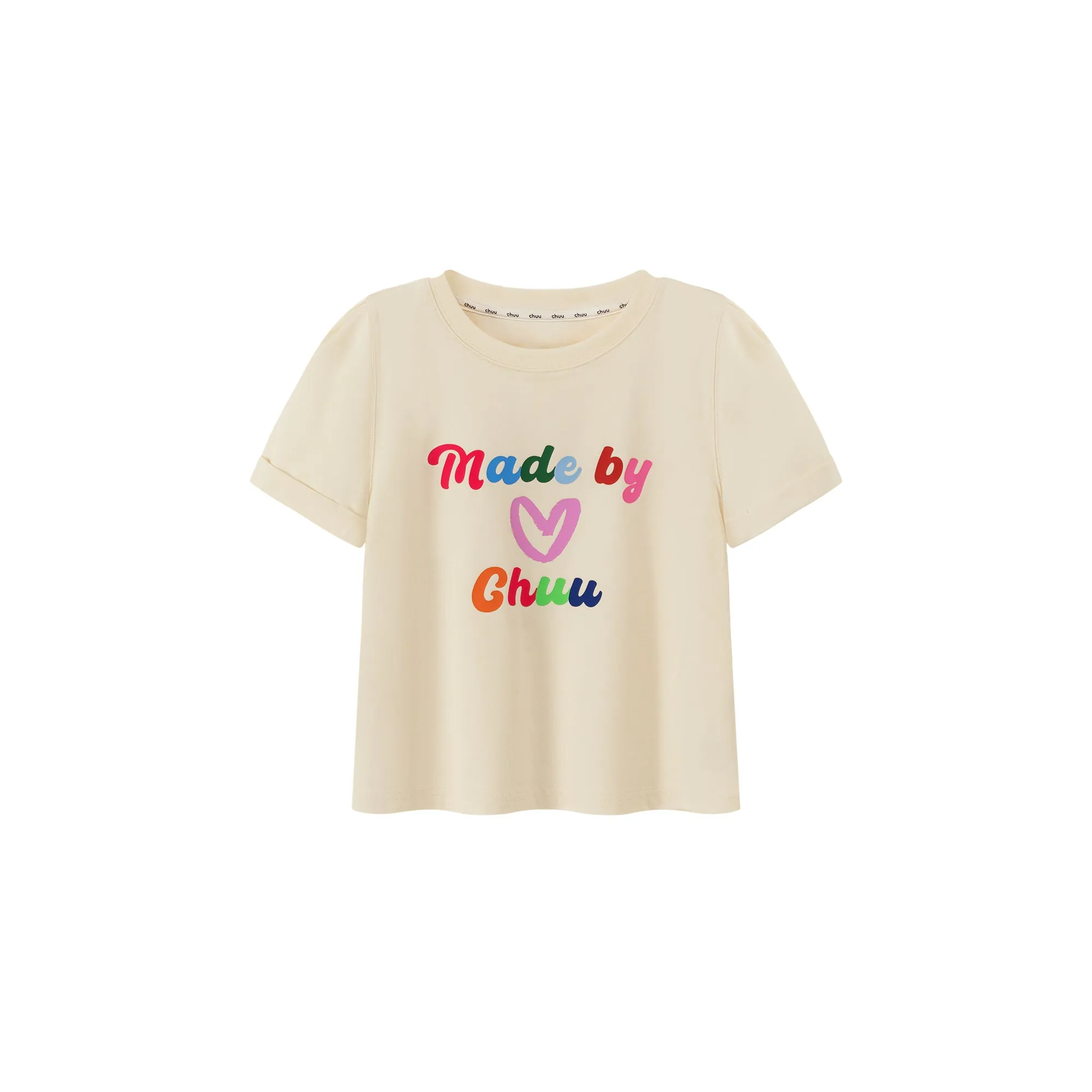 Made By Chuu Colorful Printed Cropped T-Shirt