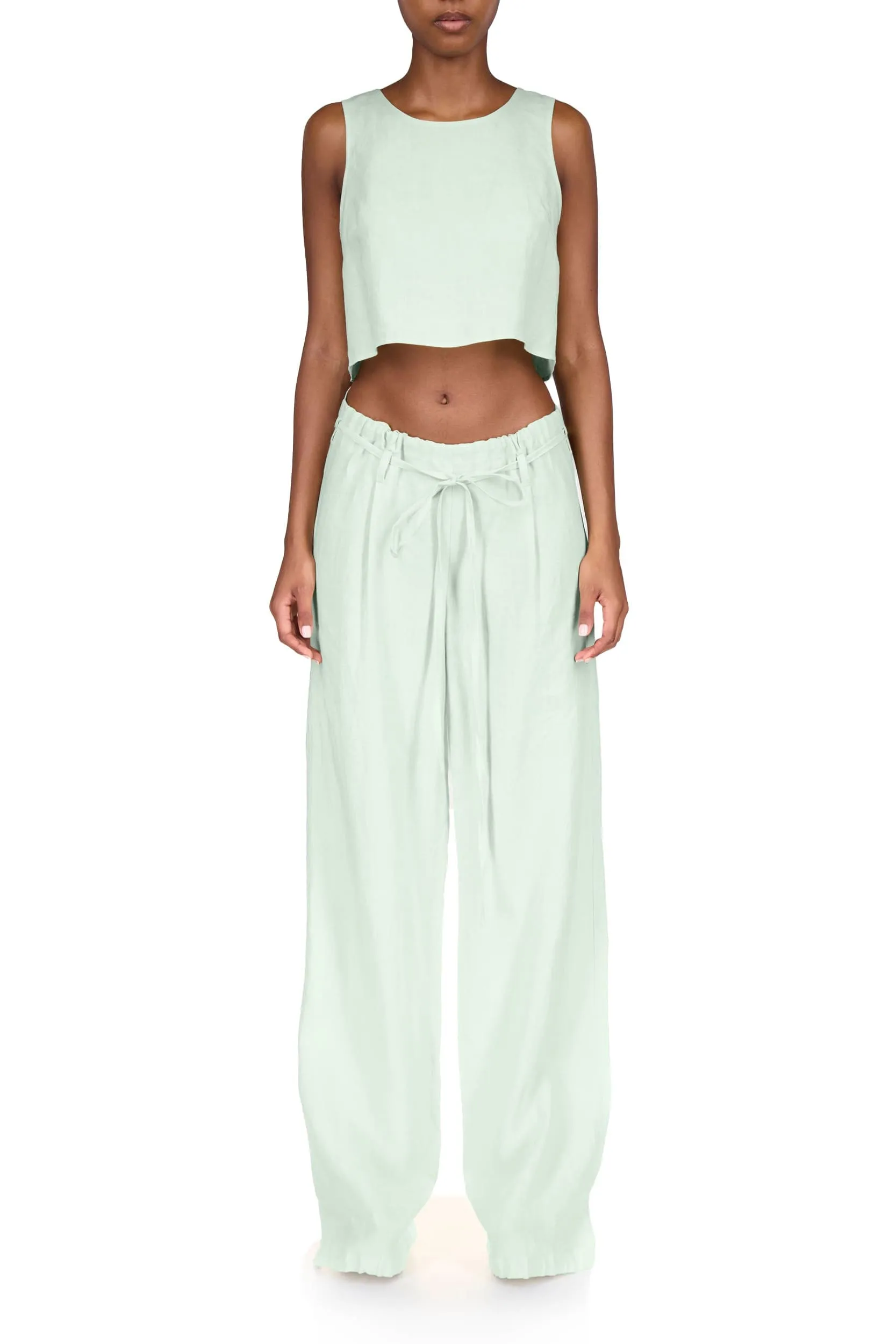 Matcha Wide Leg Drawstring Pants