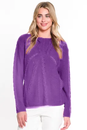 MOCK NECK SWEATER WITH LACING - Grape